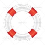 Lifebuoy with Red Stripes and Rope. by Blankstock | GraphicRiver Lifebuoy with Red Stripes and Rope.