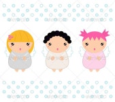 Kawaii Christmas Angels by BEEANDGLOW | GraphicRiver Kawaii Christmas Angels