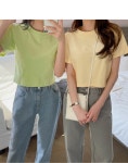 코코블랑 [단독][여름BEST🌴][2만장돌파] 15color 무지 크롭 반팔 티셔츠