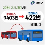 광진구, 내달 5일부터 9403번 광역버스→422번 간선버스 변경[동네방네]