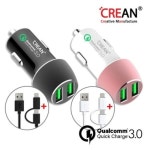 크레앙 퀵차지3.0 트윈카차져 + 2in1케이블(CREQCAR3TW) - 에누리 가격비교