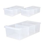 샤바스 정리대장 스마트 트레이 정리함 냉장고 정리용 넓은형 3p + 칸막이 6p 세트 반투명 242 455 135 mm : 에누리 가격비교