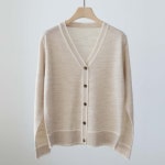 제니트 여성용 두케 라인 CD 기본핏 브이넥 데일리 배색 니트 가디건 g1208 아이보리 FREE - 에누리 가격비교