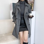 피턴진 KTT DYY5012 여자헤링본 체크 더블 트렌치코트 - 에누리 가격비교