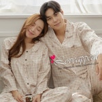 러브어필 국산 60수 주자면 베이지 커플잠옷 W9562,MP9562 고급원단 웨딩선물 4계절용 - 에누리 가격비교