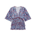 가니 플로럴 프린트 V넥 플리츠 블라우스 F8865 T - 에누리 가격비교