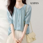 KARRA 카라 텍스쳐밴딩블라우스 A4M0076 주식회사 비엔비인터내셔널 - 에누리 가격비교