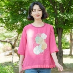 조이마담 T51679 자수패치 테이프스트링 티셔츠 중년여성의류 - 에누리 가격비교