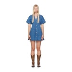 가니 블루 폴카 도트 데님 미니 드레스 J1519 566 Mid Blue Stone - 에누리 가격비교