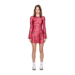 가니 레드 플로럴 미니 드레스 F9415 266 Raspberry Wine - 에누리 가격비교