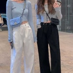 알티피아 여자 주말 모임 룩 나들이 블랙 진 화이트 팬츠 코디 WE7F462 - 에누리 가격비교