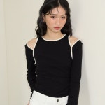 아미 마켓 영패션 살롱드욘 Line Point Cut-Off T_ Black YOHN35-IM - 에누리 가격비교