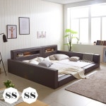 장인가구 슈가 LED가죽저상형 LED 패밀리침대 가드형 SS+SS [라텍폼스독립] - 에누리 가격비교