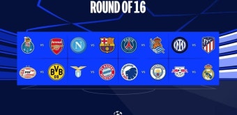 포모스 16강 대진 완성 UEFA 챔피언스리그...첫 경기는 맨시티 vs 코펜하겐 낙점 16강 대진 완성 UEFA 챔피언스리그...첫 경기는 맨시티 vs...