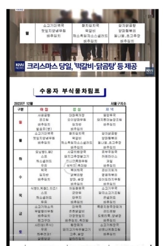 포모스 오늘 크리스마스 서울구치소 식단 오늘 크리스마스 서울구치소 식단