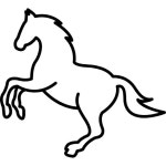 White jumping horse outline  Icons | Free Download