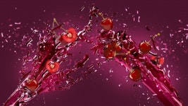 Cherry juice splash background  Photo | Free Download