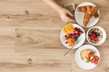 Close-up top view of person having breakfast  Photo | Free Download