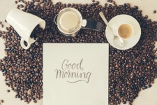 Coffee concept with good morning message  Photo | Free Download