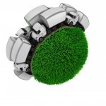 진환로지스 | Grassy sphere surrounded by a road Photo | Free Download