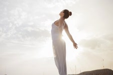 Peaceful woman taking a deep breath  Photo | Free Download