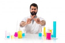Scientist man doing NO gesture  Photo | Free Download