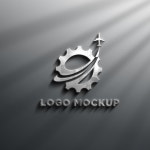Premium PSD | 3d realistic chrome effects logo mockup 3d Realistic Chrome Effects Logo Mockup