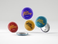 Glossy button pins mockup | Premium PSD File Glossy Button Pins Mockup