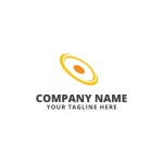 Abstract circular logo, yellow  Vector | Free Download