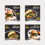 Premium Vector | Burger food social media menu post template Burger Food Social Media Menu Post Template