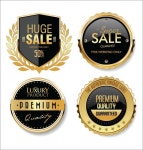 Premium Vector | Collection of golden badges labels and tags Collection Of Golden Badges Labels And Tags