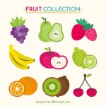 Collection of tasty fruits in flat design  Vector | Free Download