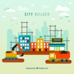 Colorful city construction background   Vector | Free Download