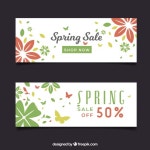 Discount spring banners  Vector | Free Download