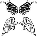 Drawn wings angel and tribal style vector set  Vector | Free Download