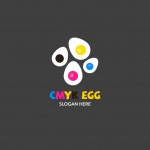 Eggs logo on grey background  Vector | Free Download