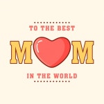 Flat background with red heart for mothers day  Vector | Premium Download