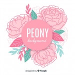 Floral background with peony concept  Vector | Free Download