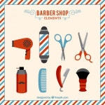 Hand drawn barber shop elements set   Vector | Free Download