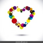 Heart made with colorful circles  Vector | Free Download