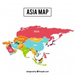 Map of asia continent with different colors  Vector | Free Download