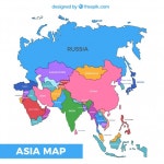 Map of asia continent with different colors  Vector | Free Download