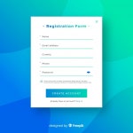 Modern online registration compositio  Vector | Free Download Modern online registration compositio