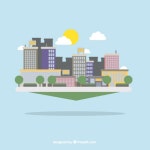 Modern town in flat design   Vector | Free Download