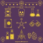Outlined alchemy element collection  Vector | Free Download