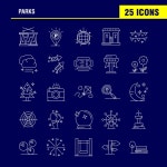 Parks line icons Vector | Free Download Parks Line Icons | Download now free vectors on Freepik