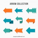 Free Vector | Set of colorful arrows to mark in flat style