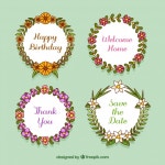 Set of floral labels  Vector | Free Download