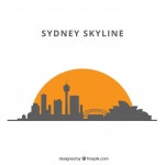 Silhouette skyline background in flat style  Vector | Free Download
