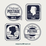 Vintage stamp collection  Vector | Free Download